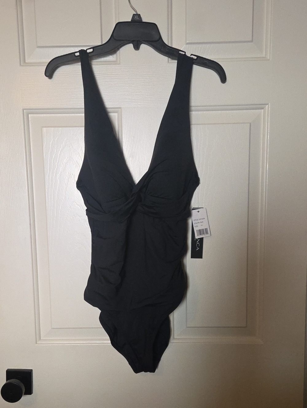 NWT ***La Blanca Black Twist-Front One-Piece Swimsuit